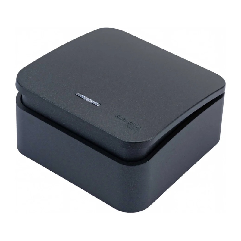 Выключатель о/у Blanca BLNVA101116, 1 клавиша, с/инд, антрацит