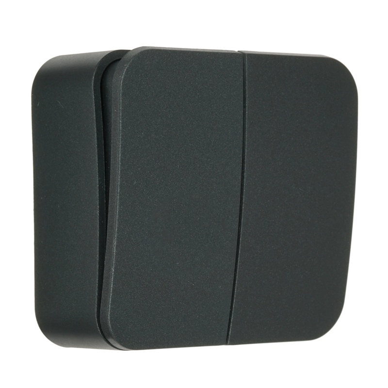 Выключатель о/у Blanca BLNVA105016, 2 клавиши, б/инд, антрацит