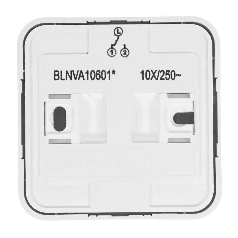 Переключатель о/у Blanca BLNVA106011, 1 клавиша, б/инд, белый