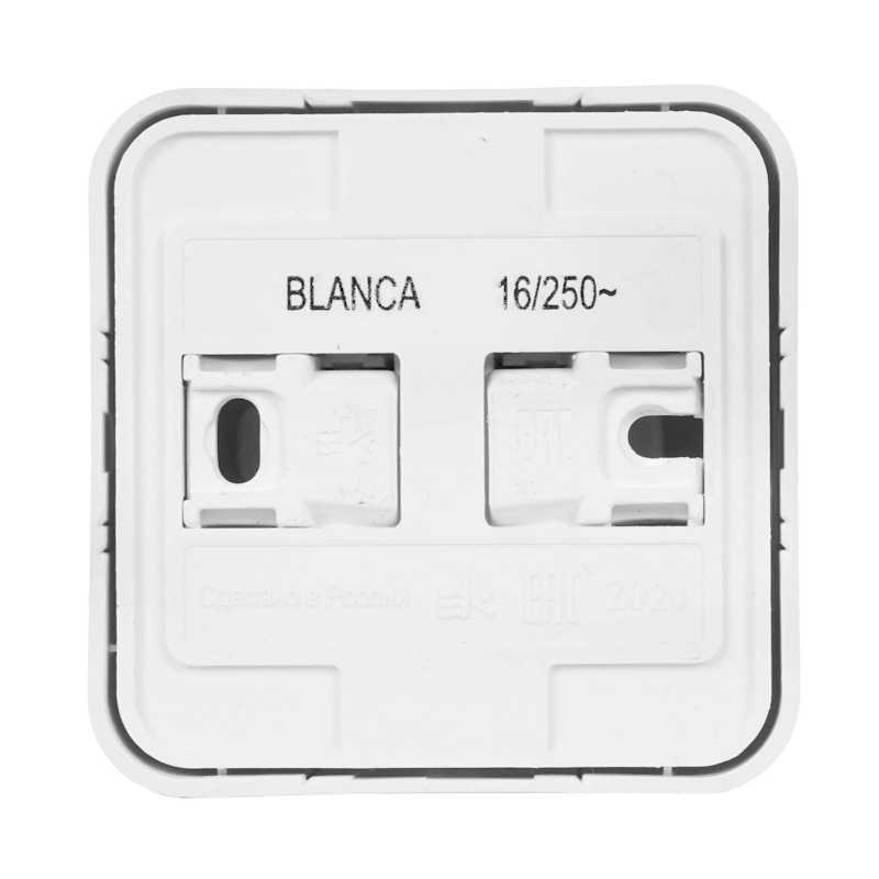 Розетка о/у Blanca BLNRA010111, 1 гнездо, с/з, белая