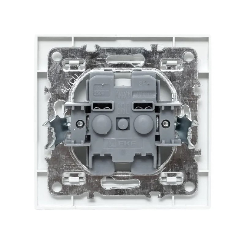 Розетка с/у Минск ERR10-022-100, 1 гнездо, б/з, з/ш, белая