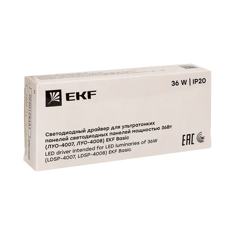 Драйвер для ультратонкой LED панели EKF 595х595 мм, 230В, 36Вт, IP20