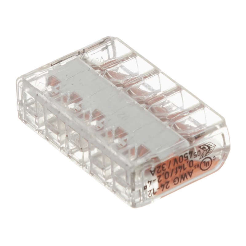 Клемма с рычажком WAGO 221-415 без пасты, 5 проводов 0,14-4 мм2 (6 шт.)