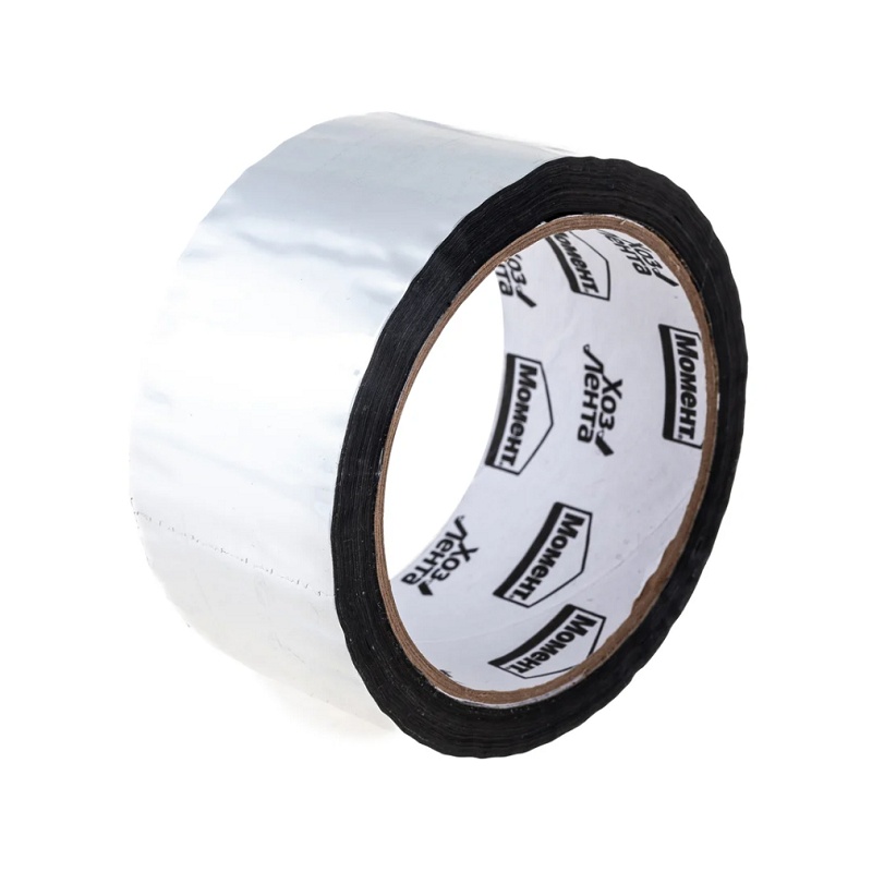 Лента клеящая хозяйственная Момент алюминиевая, 48 мм х 10 м