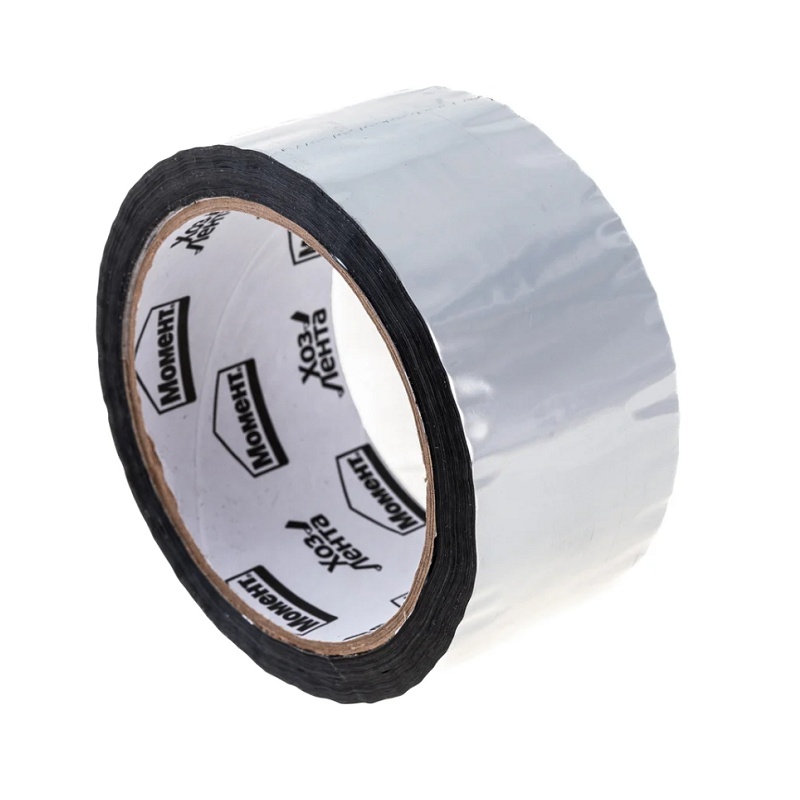 Лента клеящая хозяйственная Момент алюминиевая, 48 мм х 10 м