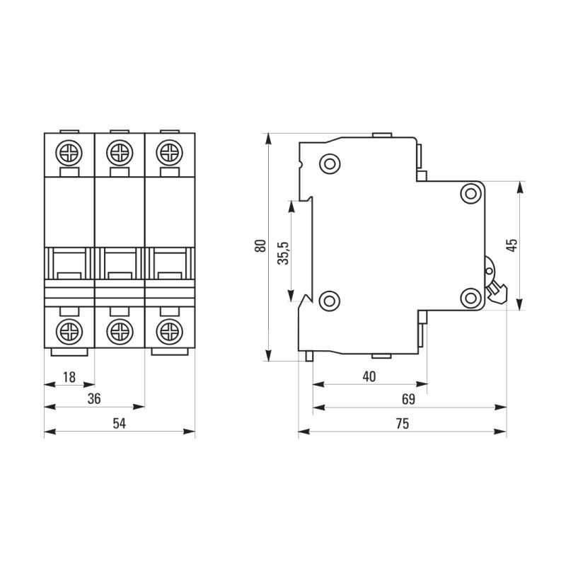 Выключатель автоматический EKF ВА 47-29 4,5кА, С 6А, 1П