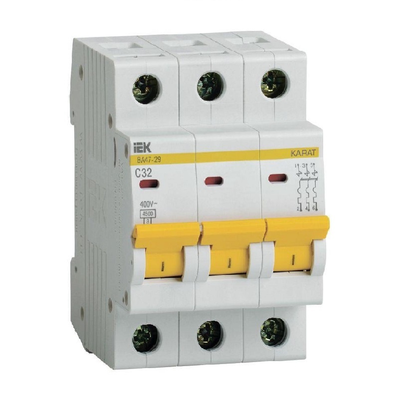 Автоматический выключатель IEK Karat ВА 47-29 4,5кА, С 32А, 3П, MVA20-3-032-C