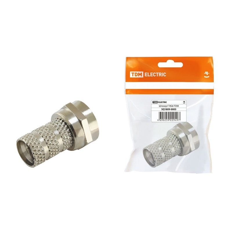 Штекер F (RG6) для коаксиального кабеля, металлический