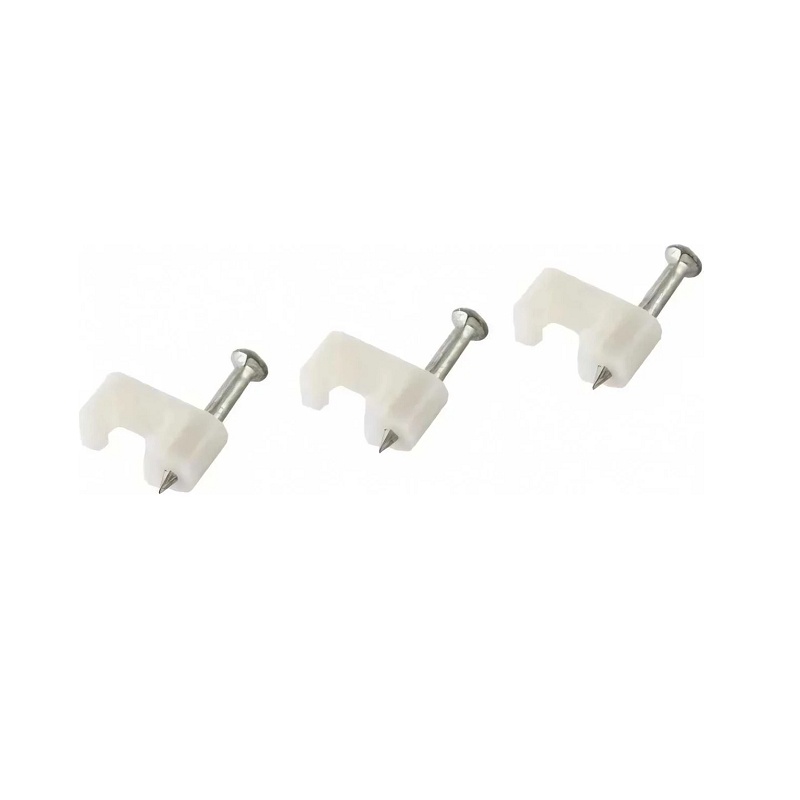 Скоба для кабеля d=6мм плоская (50 шт.)