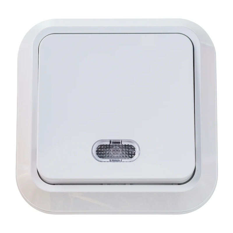 Выключатель о/у Makel 45121, 1 клавиша, с/инд, белый