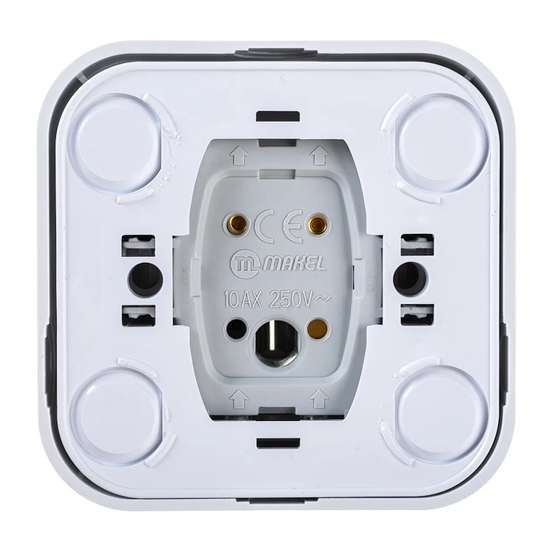 Выключатель о/у Makel 45103, 2 клавиши, б/инд, белый