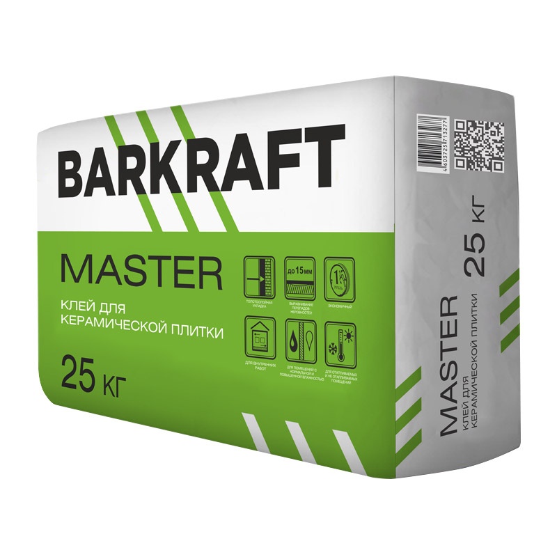 Клей Barkraft Master для керамической плитки для внутр. работ (25 кг)
