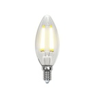 Лампа филаментная LED E14, свеча С35, 6Вт, 4000К, хол. белый свет