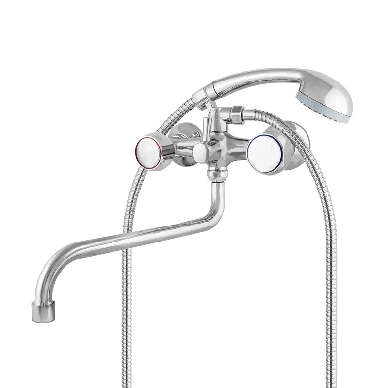 Смеситель для ванны Klip 717 с аксессуарами, округлый маховик