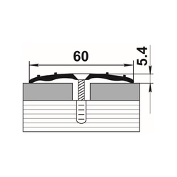 Порог стыкоперекрывающий Лука, золото (1,8 м х 60 мм)