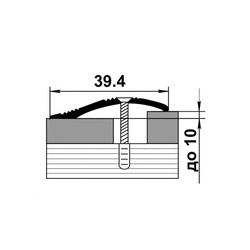 Порог разноуровневый Лука, бронза, перепад 2,2-10 мм (1,8 м х 39,4 мм)
