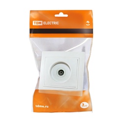 Розетка телевизионная TV с/у Таймыр SQ1814-0022, 1 гнездо, белая