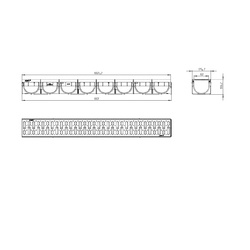 Лоток водоотводный в сборе с решеткой Standartpark 088201 1000х130х100 мм