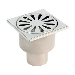 Трап металлический вертикальный d=50мм 100х100мм, не регулируемый, хром