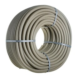 Труба гофрированная ПВХ строительная с зондом, d=20 мм, серая (100 п.м.)