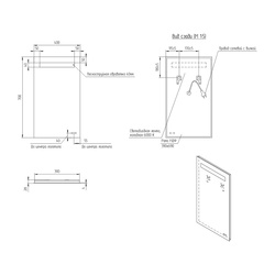 Зеркало Cersanit Base 40, LED, 400х28х700 мм