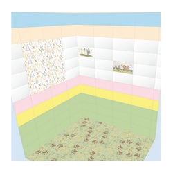 Плитка настенная Kerabel Зоопарк, желтая, 200х400х7,5 мм (пр-во БКСМ)