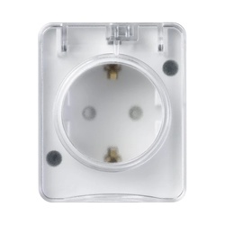 Розетка о/у Atlasdesign Profi ATN540145, 1 гнездо, с/з, з/ш и крышкой, IP54, белая