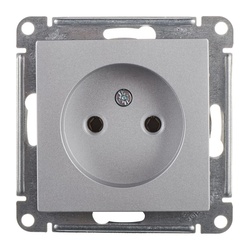 Розетка с/у AtlasDesign ATN000341, 1 гнездо, б/з, алюминий