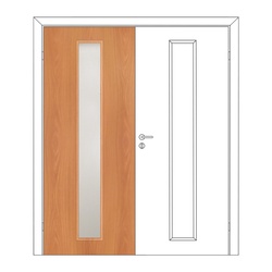 Полотно дверное ответка Olovi, со cтеклом, миланский орех, б/п, с/ф (L2 600х2000 мм)