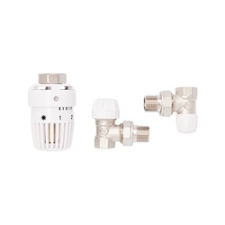 Комплект термостатический для радиатора Stream Thermo, 1/2", угловой