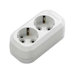 Колодка 2 гнезда Makel MGP111, 16А, 230В, с/з, белая