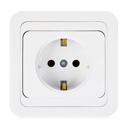 Розетка с/у Mimoza 12028, 1 гнездо, c/з, белая