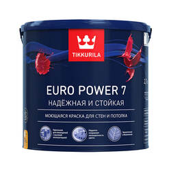 Краска моющаяся Tikkurila/Tikkivala Euro Power 7 основа С матовая (2,7 л)