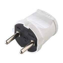 Вилка прямая разборная Makel 10001, 6А, 230В, б/з, белая