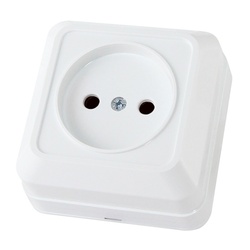 Розетка о/у Makel 45102, 1 гнездо, б/з, белая