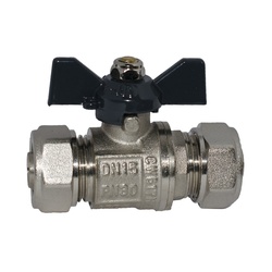 Кран шаровый для м/п труб 16х16, бабочка