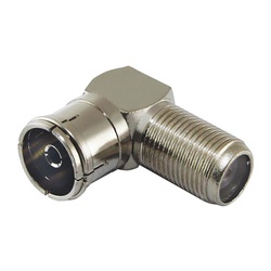 Переходник гнездо F-гнездо TV угловой, металл