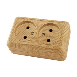 Розетка о/у Ладога SQ1801-0051, 2 гнезда, б/з, светлое дерево