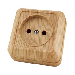 Розетка о/у Ладога SQ1801-0049, 1 гнездо, б/з, светлое дерево