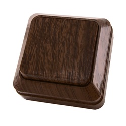 Выключатель о/у Ладога SQ1801-0027, 1 клавиша, б/инд, темное дерево