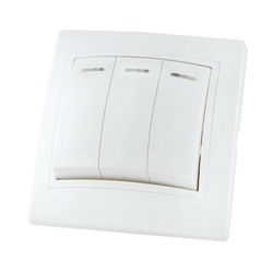 Выключатель с/у Таймыр SQ1814-0006, 3 клавиши, с/инд, белый