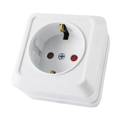 Розетка о/у Ладога SQ1801-0060, 1 гнездо, с/з, з/ш, белая