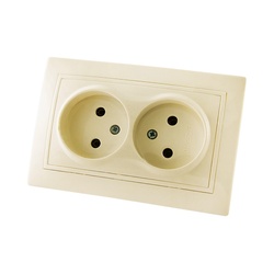 Розетка с/у Таймыр SQ1814-0113, 2 гнезда, б/з, слоновая кость