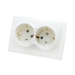 Розетка с/у Таймыр SQ1814-0018, 2 гнезда, с/з, з/ш, белая