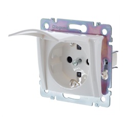 Розетка с/у Valena 694270, 1 гнездо, с/з, з/ш и крышкой, белая