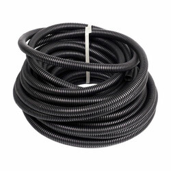 Труба гофрированная ПНД легкая с зондом, d=20 мм, черная (100 п.м.)