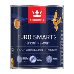 Краска интерьерная Tikkurila/Tikkivala Euro Smart 2 основа A глубокоматовая (0,9 л)