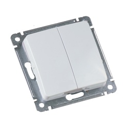 Выключатель с/у Master ВС10-451, 2 клавиши, б/инд, белый