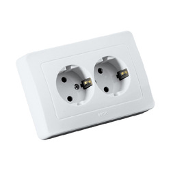 Розетка с/у Master РС16-351, 2 гнезда, с/з, белая
