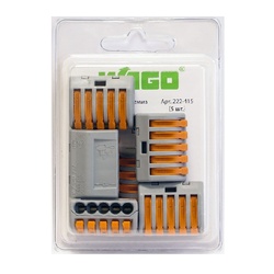 Клемма с рычажком WAGO 222-415 без пасты, 5 проводов 0,08-2,5 мм2 (5 шт.)